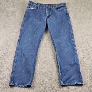 Wrangler Jeans Mens 38x30 Blue Cowboy Cut Straight Leg Denim Western 13MWZPW